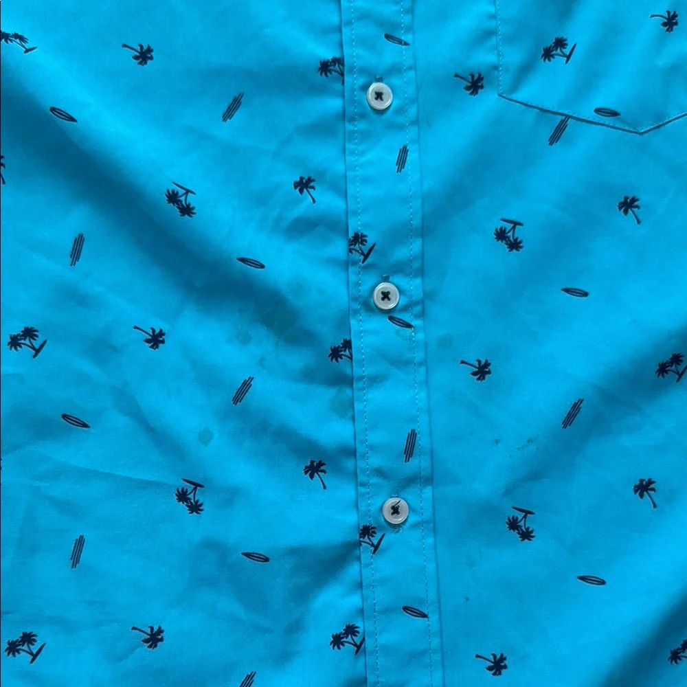 Blue Nautical Pattern Casual Button Down Shirt - Picture 4 of 4